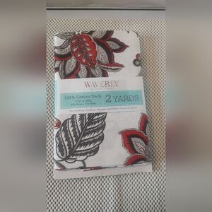 Waverly Inspirations 2 Yard Cut 100% Cotton Duck Print Fabric Floral Gray NWT